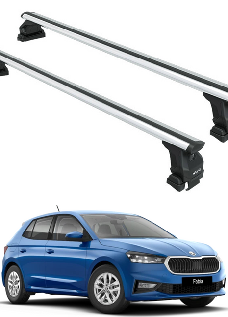 Skoda Fabia 2021-2025 Oluksuz Üst Tavan Portbagaj Taşıyıcı Ara Atkısı Toros Serisi Pro 4 Gri