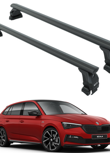 Skoda Scala 2019-2025 Oluksuz Üst Tavan Portbagaj Taşıyıcı Ara Atkısı Toros Serisi Pro 4 Siyah
