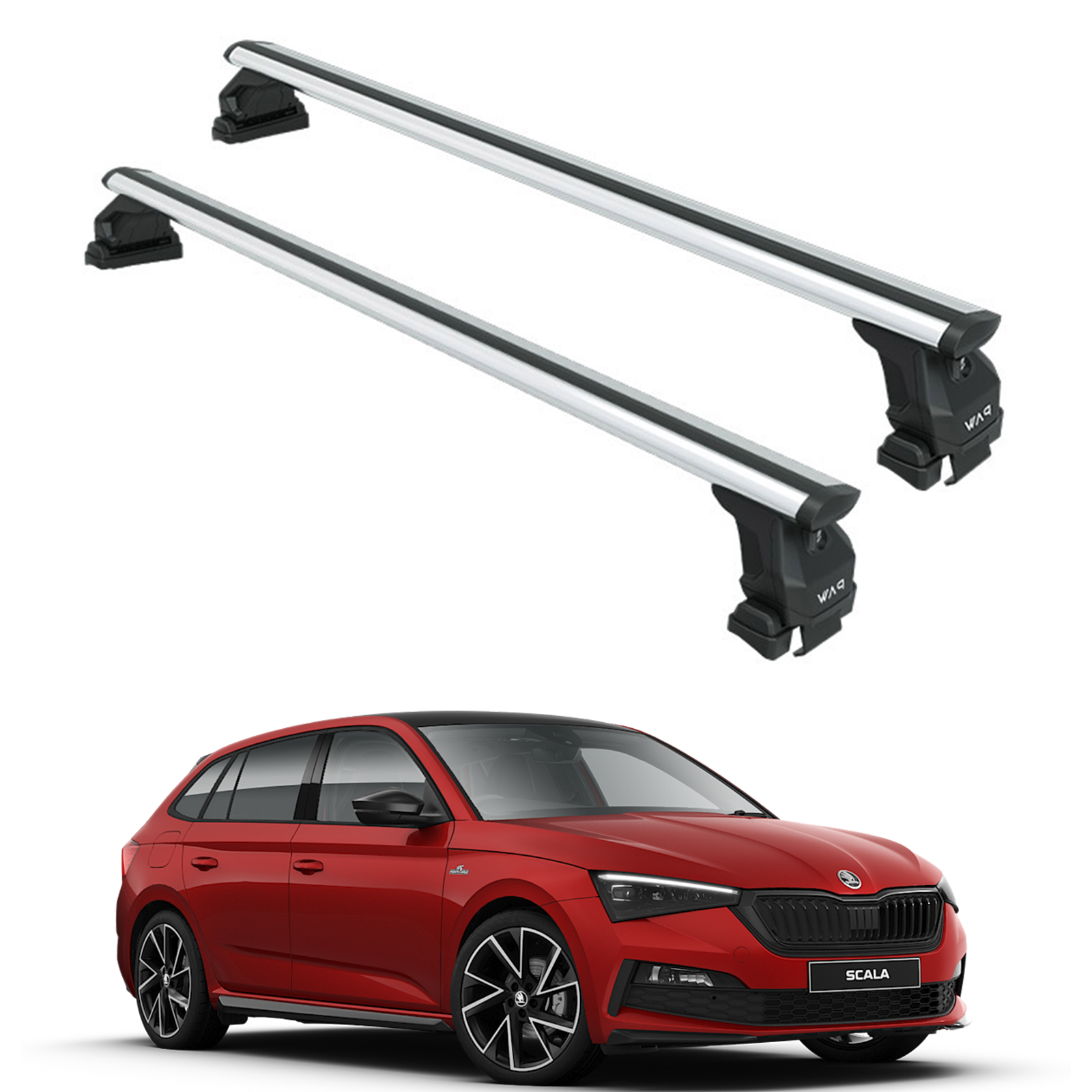 Skoda Scala 2019-2025 Oluksuz Üst Tavan Portbagaj Taşıyıcı Ara Atkısı Toros Serisi Pro 4 Gri