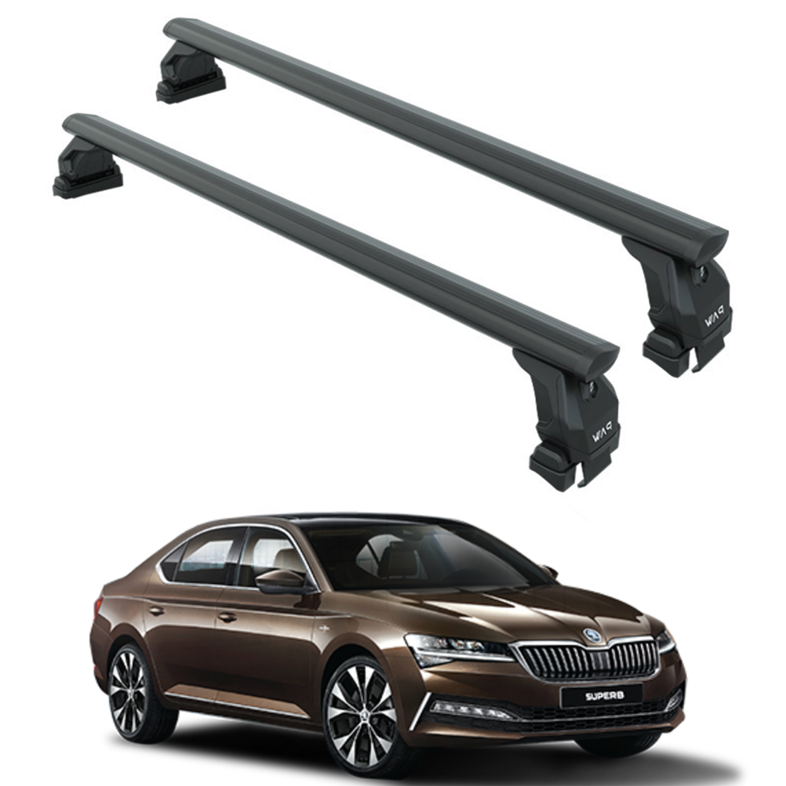 Skoda Superb Sedan B8 2015-2019 Oluksuz Üst Tavan Portbagaj Taşıyıcı Ara Atkısı Toros Serisi Pro 4 Siyah