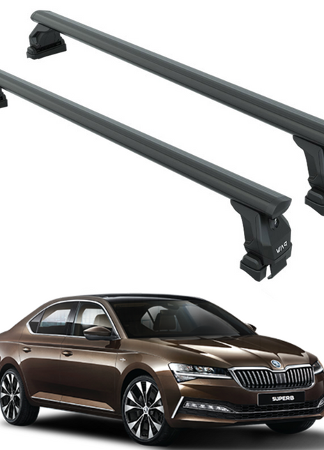 Skoda Superb Sedan B8 2015-2019 Oluksuz Üst Tavan Portbagaj Taşıyıcı Ara Atkısı Toros Serisi Pro 4 Siyah