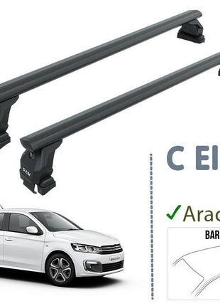 Citroen C Elysee 2012-2025 Oluksuz Üst Tavan Portbagaj Taşıyıcı Ara Atkısı Toros Serisi Pro 4 Siyah