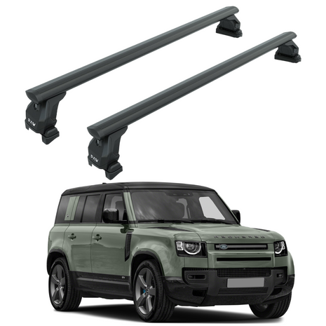 Land Rover Defender 110 2020-2025 Tavan Taşıyıcı Ara Barlar – Vidalı Montaj, Toros Fix Pro, Siyah