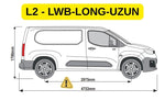 Citroen Berlingo L2 (2018-2026) Alüminyum Tavan Rayları, Plus Serisi - Gri