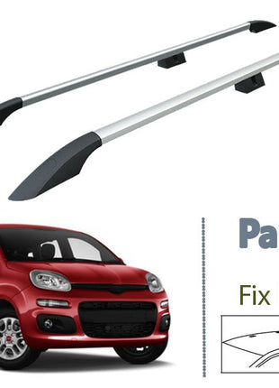 Fiat Panda 319 2011-2025 Araç Üstü Alüminyum Tavan Yan Rayları Plus Serisi - Gri