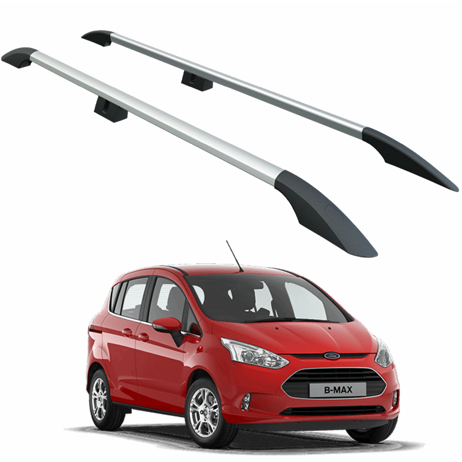 Ford B Max B232 2013-2016 Araç Üstü Alüminyum Tavan Yan Rayları Plus Serisi - Gri