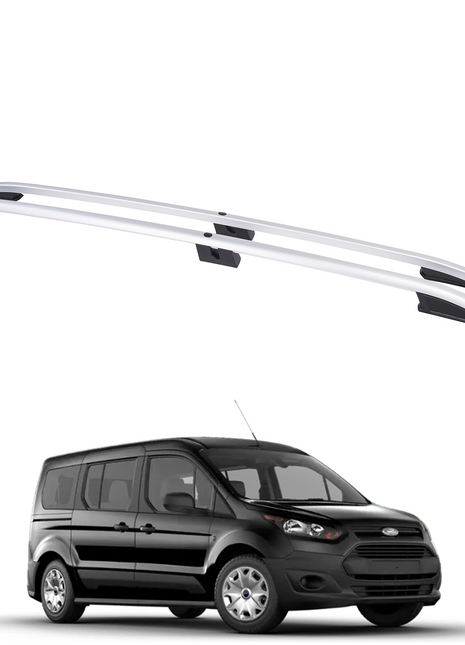 Ford Transit Connect Uzun Şase 2013-2024 Araç Üstü Alüminyum Tavan Yan Rayları Plus Serisi - Gri