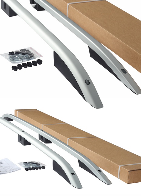 Ford Transit Connect Uzun Şase 2013-2024 Araç Üstü Alüminyum Tavan Yan Rayları Plus Serisi - Gri