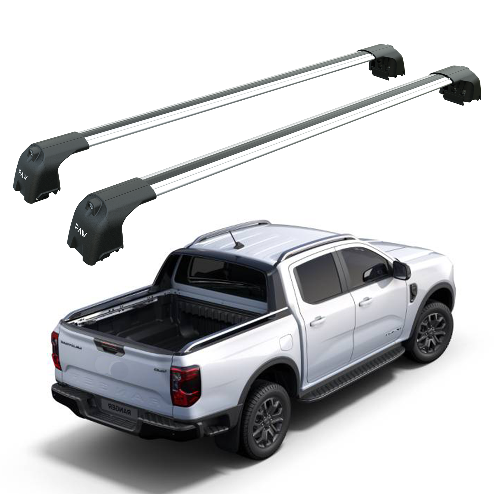 Ford Ranger Wildtrak (2023-2025) Kasa Üstü Bed Rack Taşıyıcı Bar – Gri | Kilitli Sistem |