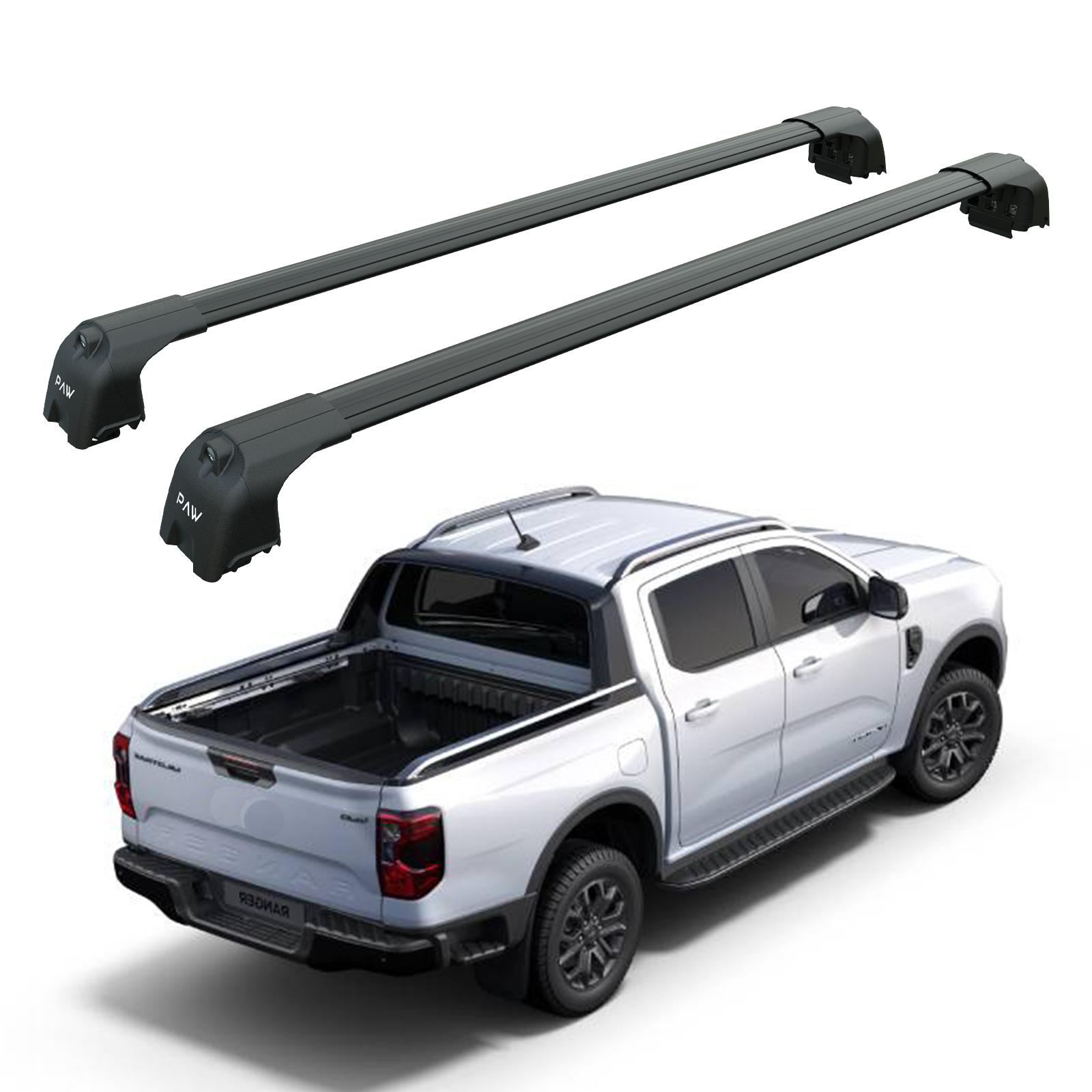 Ford Ranger Wildtrak (2023-2025) Kasa Üstü Bed Rack Taşıyıcı Bar – Siyah | Kilitli Sistem |