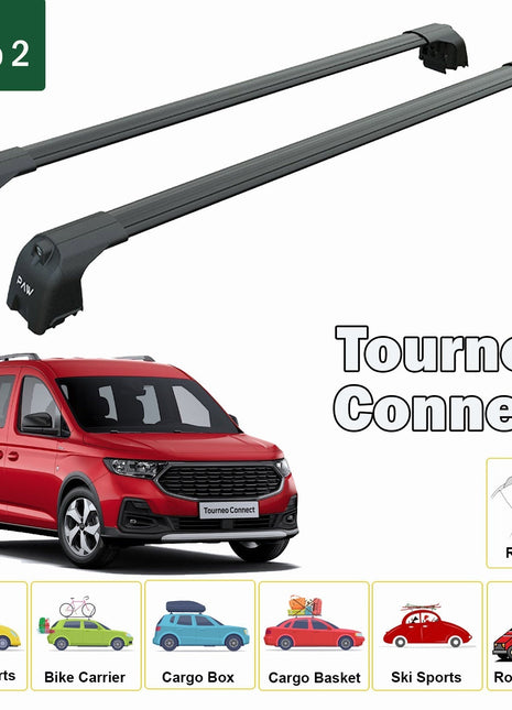 Ford Tourneo Connect 2023-2025 Portbagaj Taşıyıcı Ara Atkisi - Ara Çubuk Paw Pro 2 Siyah