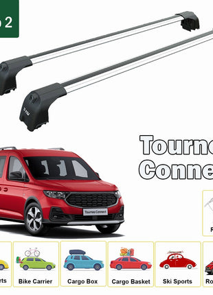 Ford Tourneo Connect 2023-2025 Portbagaj Taşıyıcı Ara Atkisi - Ara Çubuk Paw Pro 2 Gri