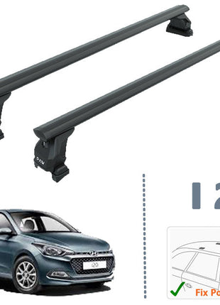 Hyundai i20 2014-20 Tavan Taşıyıcı Ara Barlar – Vidalı Montaj, Toros Fix Pro, Pro 6 Alu Gri