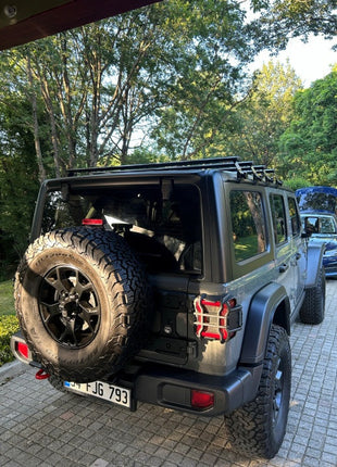 Jeep Wrangler Jl 2018-2025 Yagmur Oluklu Üst Tavan Taşıyıcı Ara Atkısı Paw Gri