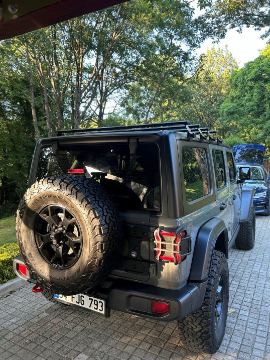 Jeep Wrangler Jl 2018-2025 Yagmur Oluklu Üst Tavan Taşıyıcı Ara Atkısı Paw Gri