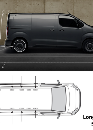 Fiat Scudo 2021-2025 Araç Üstü Alüminyum Tavan Yan Rayları Plus Serisi - Siyah
