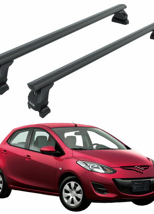 Mazda 2 Series 2007-2015 Tavan Taşıyıcı Ara Barlar – Vidalı Montaj, Toros Fix Pro, Siyah