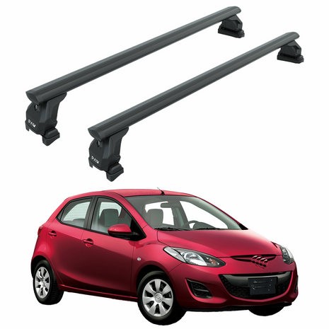 Mazda 2 Series 2007-2015 Tavan Taşıyıcı Ara Barlar – Vidalı Montaj, Toros Fix Pro, Siyah