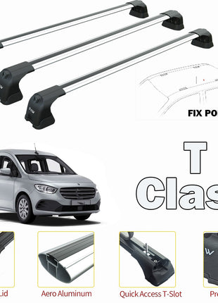 Mercedes Benz T 2022-2025 3Qty Portbagaj Taşıyıcı Ara Atkı Aparatı Paw Pro 3 Gri