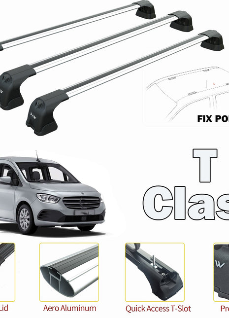 Mercedes Benz T 2022-2025 3Qty Portbagaj Taşıyıcı Ara Atkı Aparatı Paw Pro 3 Siyah