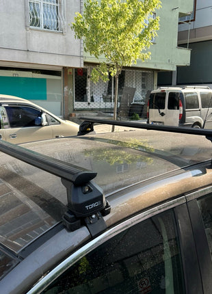 Nissan Qashqai J12 2022-2025 Oluksuz Üst Tavan Portbagaj Taşıyıcı Ara Atkısı Toros Serisi Pro 4 Siyah