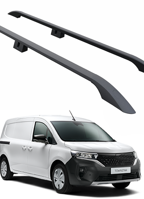 Nissan Townstar Kısa Şase 2021-2025 Araç Üstü Alüminyum Tavan Yan Rayları Plus Serisi - Siyah