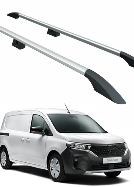 Nissan Townstar Kısa Şase 2021-2025 Araç Üstü Alüminyum Tavan Yan Rayları Plus Serisi - Gri