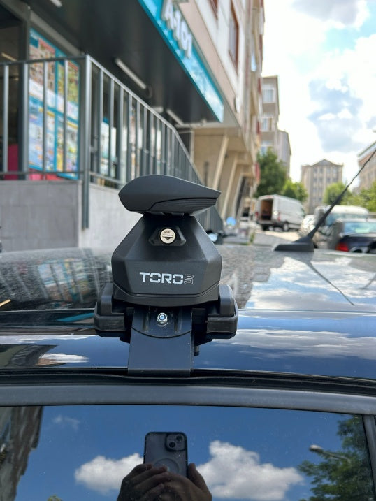 Peugeot 208 2019-2025 Oluksuz Üst Tavan Portbagaj Taşıyıcı Ara Atkısı Toros Serisi Pro 4 Siyah