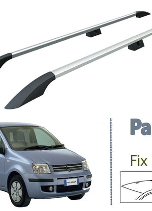 Fiat Panda 169 2003-2012 Araç Üstü Alüminyum Tavan Yan Rayları Plus Serisi - Gri