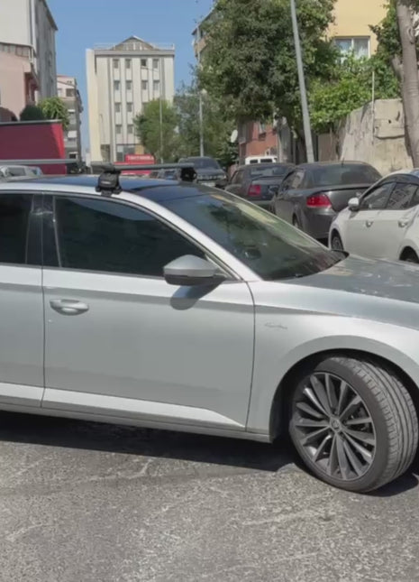 Skoda Superb Sedan B8 2015-2024 Oluksuz Üst Tavan Portbagaj Taşıyıcı Ara Atkısı Toros Serisi Pro 4 Gri