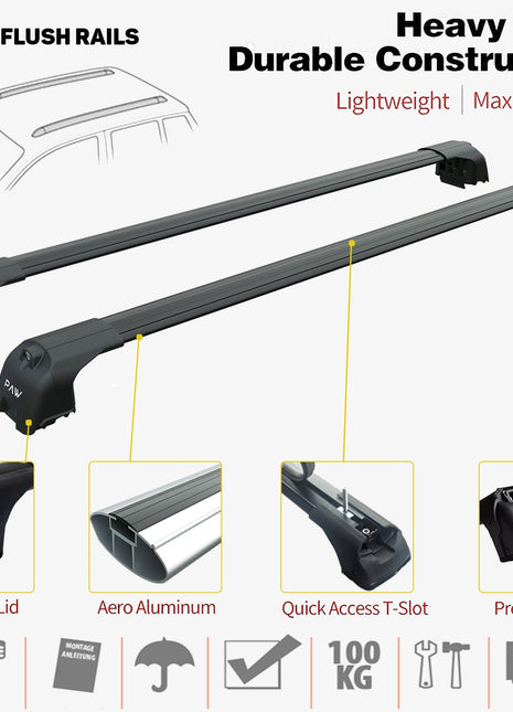 Hyundai Nexo 2019-2025 Portbagaj Taşıyıcı Ara Atkisi - Ara Çubuk Paw Pro 2 Siyah