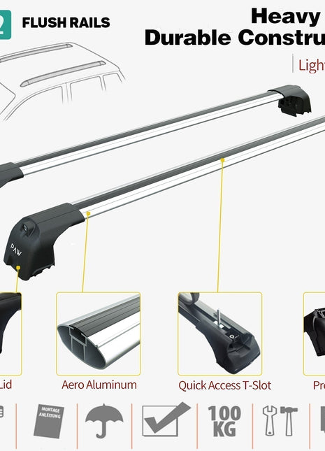 Vauxhall Zafira Tourer C 2011-2017 Portbagaj Taşıyıcı Ara Atkisi - Ara Çubuk Paw Pro 2 Gri