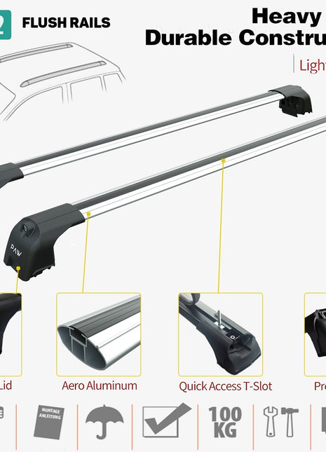 Renault Kadjar 2015-2025 Portbagaj Taşıyıcı Ara Atkisi - Ara Çubuk Paw Pro 2 Gri