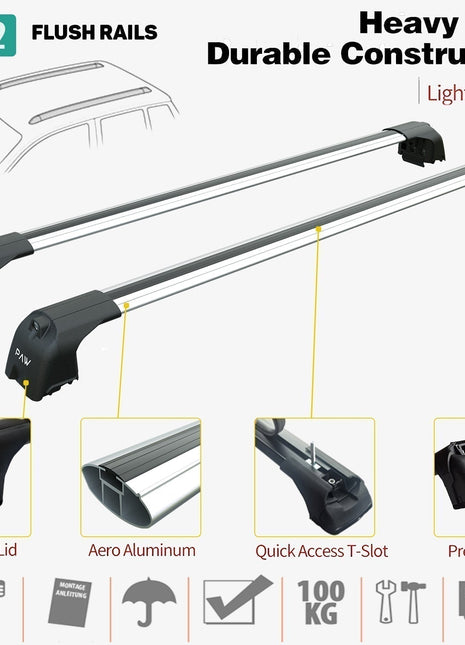 Vauxhall Crossland X 2017-2020 Portbagaj Taşıyıcı Ara Atkisi - Ara Çubuk Paw Pro 2 Gri