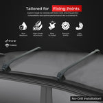 Fiat Palio Weekend 1997-2000 Araç Üstü Alüminyum Tavan Yan Rayları Plus Serisi - Siyah