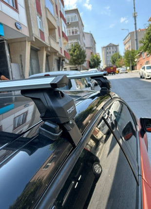 Renault Captur 2013-2019 Oluksuz Üst Tavan Portbagaj Taşıyıcı Ara Atkısı Toros Serisi Pro 4 Gri