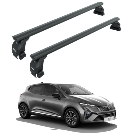 Renault Clio 5 2019-2025 Hatcback Oluksuz Üst Tavan Portbagaj Taşıyıcı Ara Atkısı Toros Serisi Pro 4 Siyah