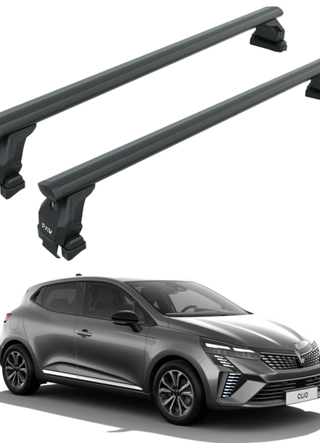 Renault Clio 5 2019-2025 Hatcback Oluksuz Üst Tavan Portbagaj Taşıyıcı Ara Atkısı Toros Serisi Pro 4 Siyah