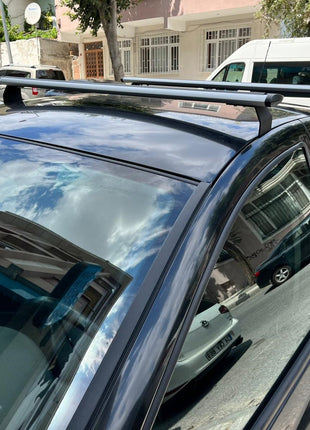 Dacia Sandero 2013-2020 Roof Rack System, Aluminium Cross Bar, Siyah