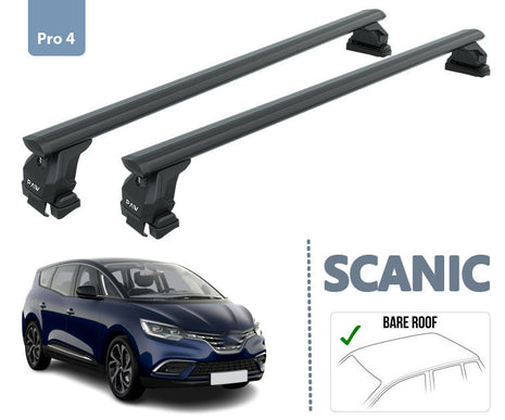 Renault Scenic 2016-2023 Oluksuz Üst Tavan Portbagaj Taşıyıcı Ara Atkısı Toros Serisi Pro 4 Siyah