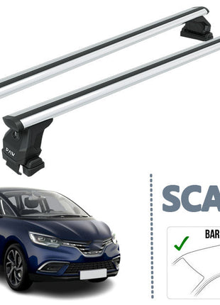 Renault Scenic 2016-2023 Oluksuz Üst Tavan Portbagaj Taşıyıcı Ara Atkısı Toros Serisi Pro 4 Gri
