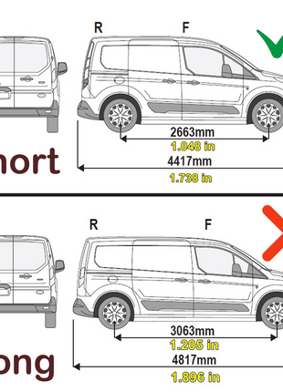 Ford Transit Connect Kısa Şase Van 2013-2024 Araç Üstü Alüminyum Tavan Yan Rayları Plus Serisi - Gri