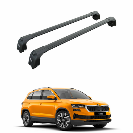Skoda Karoq 2017-2025 Portbagaj Taşıyıcı Ara Atkisi - Ara Çubuk Paw Pro 2 Siyah