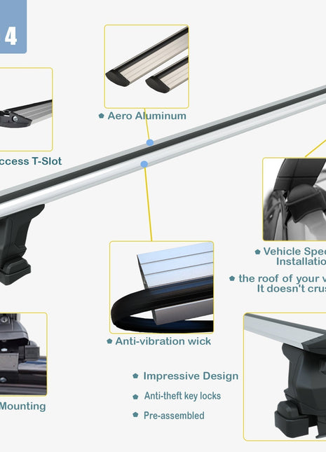 Citroen C4 2020-2025 Oluksuz Üst Tavan Portbagaj Taşıyıcı Ara Atkısı Toros Serisi Pro 4 Gri