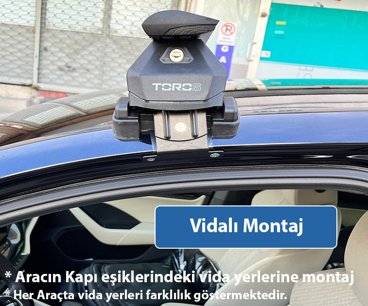 Skoda Fabia 2021-2025 Oluksuz Üst Tavan Portbagaj Taşıyıcı Ara Atkısı Toros Serisi Pro 4 Gri