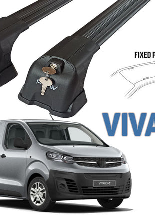 Opel&Vauxhall Vivaro (X82) Van Lwb 2017-2025 2 Pcs Roof Rack + 2 Pcs Cross Bars Aluminum Siyah
