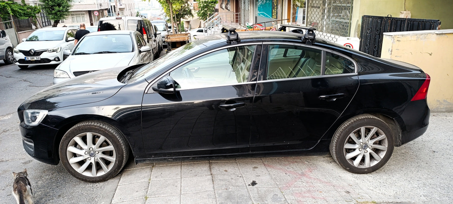 Volvo S60 2012-2018 Oluksuz Üst Tavan Portbagaj Taşıyıcı Ara Atkısı Toros Serisi Pro 4 Gri