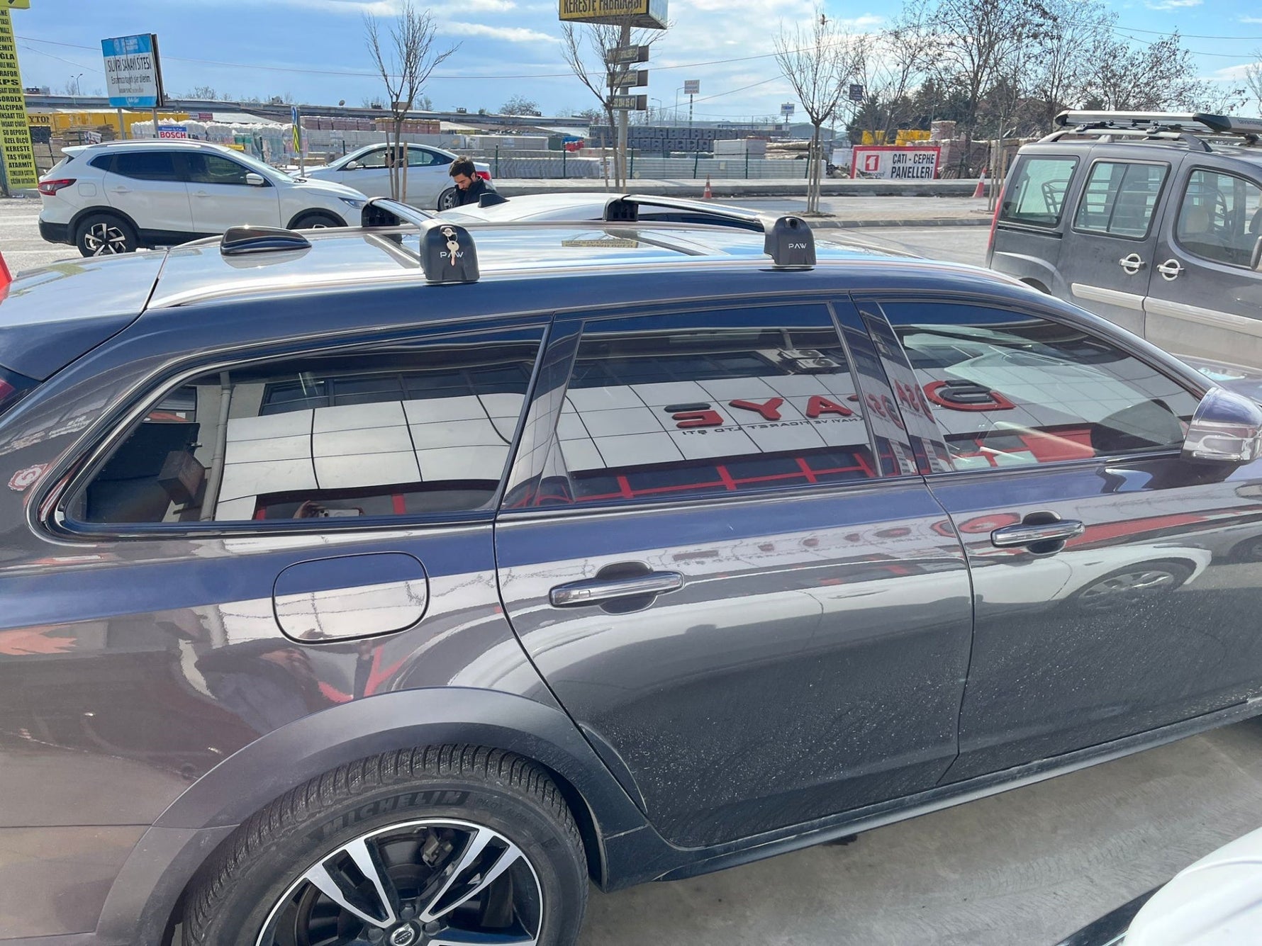 Volvo V90 2016-2025 Portbagaj Taşıyıcı Ara Atkisi - Ara Çubuk Paw Pro 2 Siyah