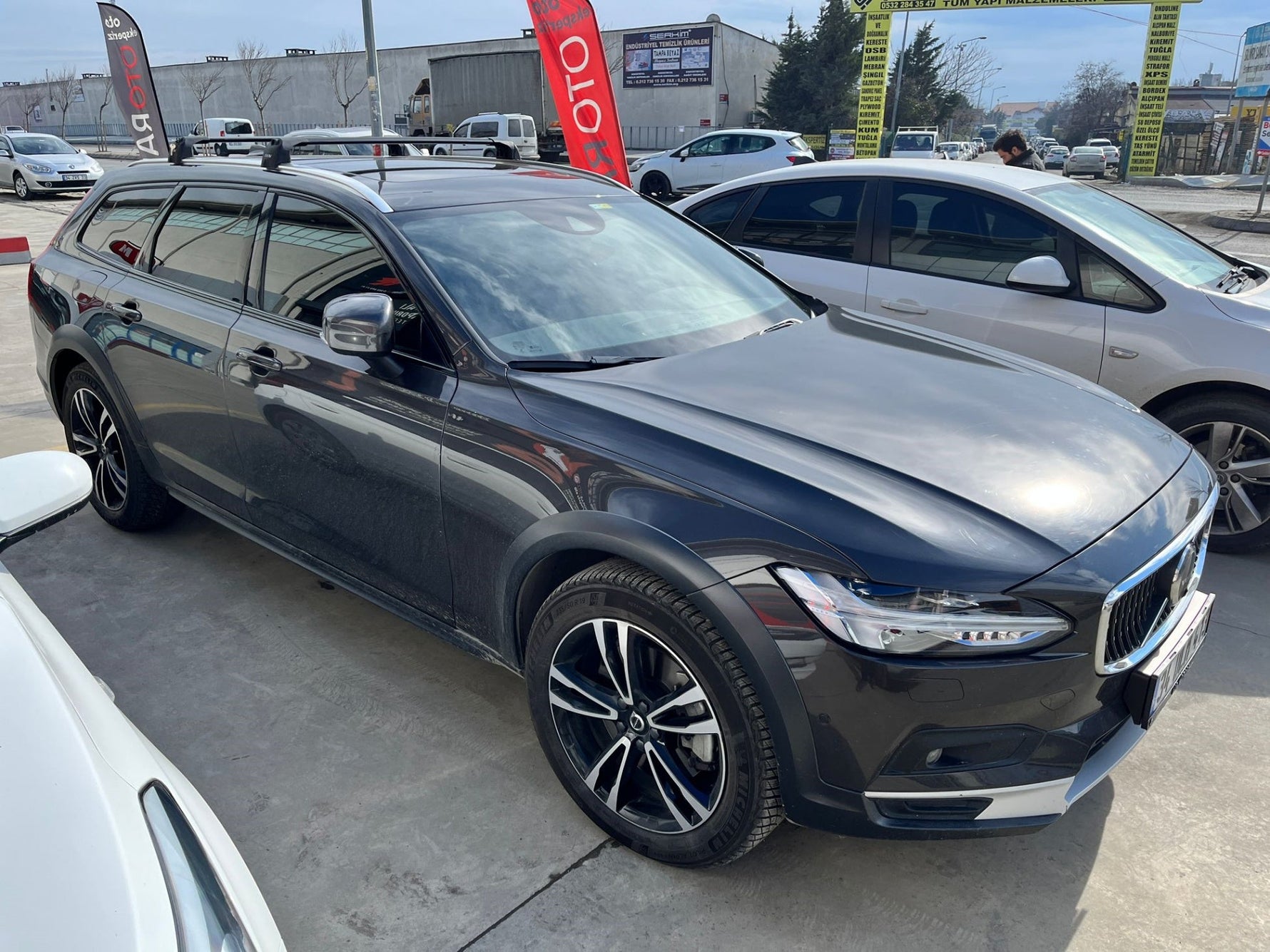 Volvo V90 2016-2025 Portbagaj Taşıyıcı Ara Atkisi - Ara Çubuk Paw Pro 2 Gri