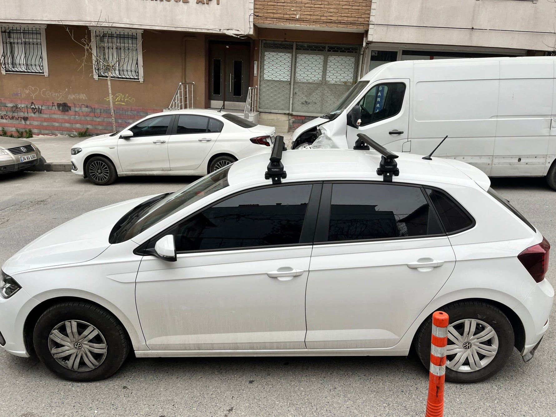 Volkswagen Polo 5D 2014-2018 Oluksuz Üst Tavan Portbagaj Taşıyıcı Ara Atkısı Toros Serisi Pro 4 Gri